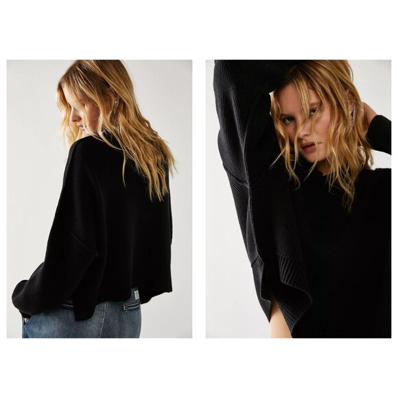 Easy Street Crop Pullover, Black, L - Picture 5 of 5